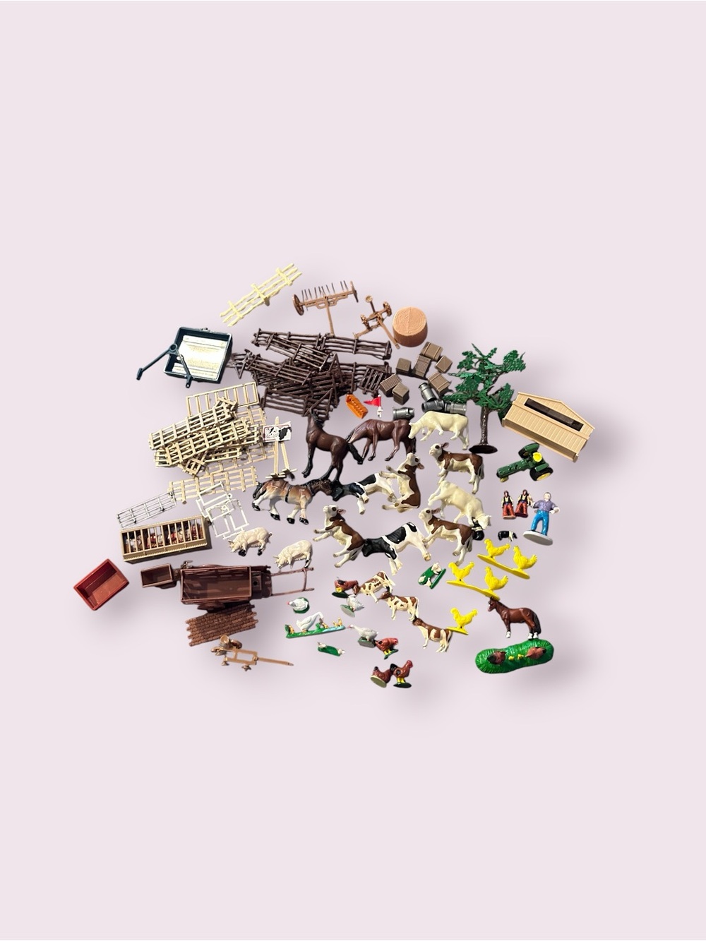 Assorted Toy Farm Animals and Accessories Play Set Some Schliech 93 Pieces